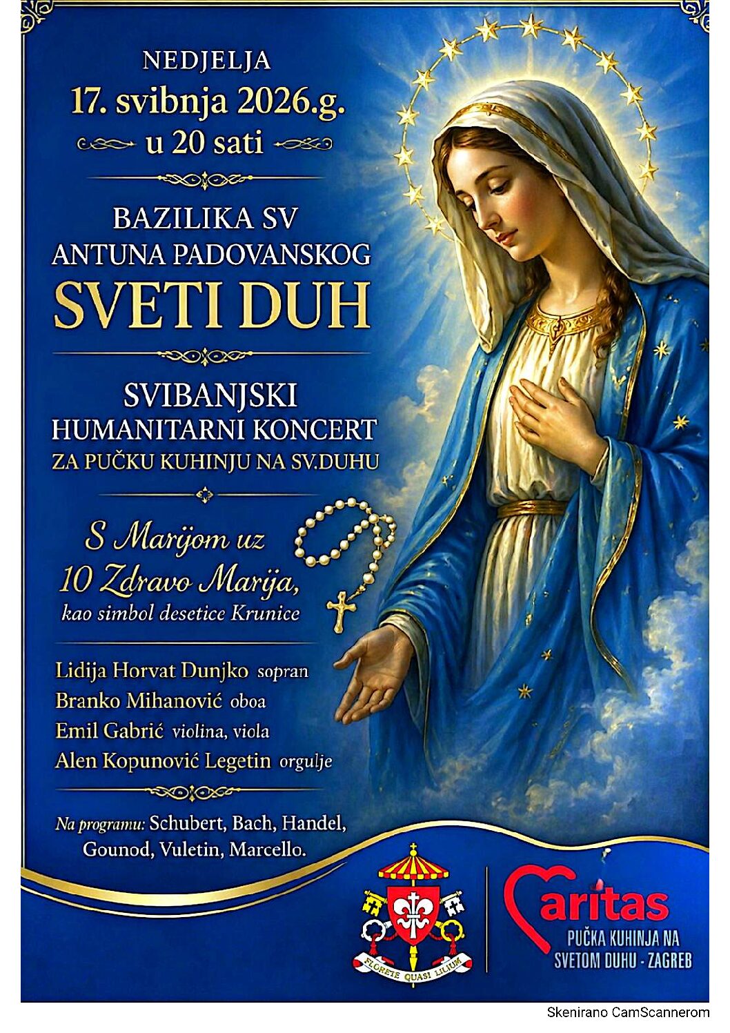 Svibanjski humanitarni koncert za Pučku kuhinju na Svetom Duhu