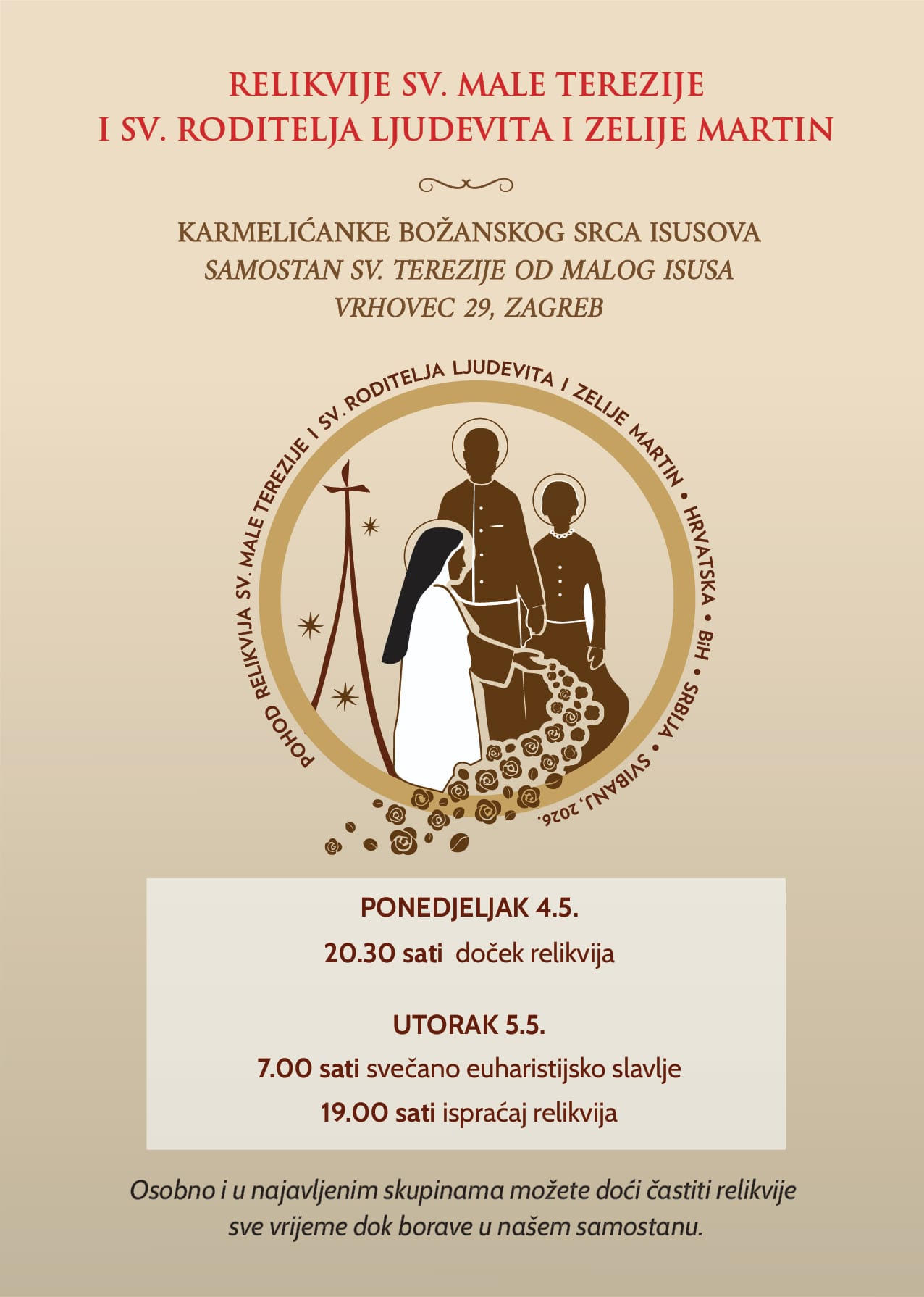 Relikvije svete Male Terezije i svetih roditelja Ljudevita i Zelije Martin