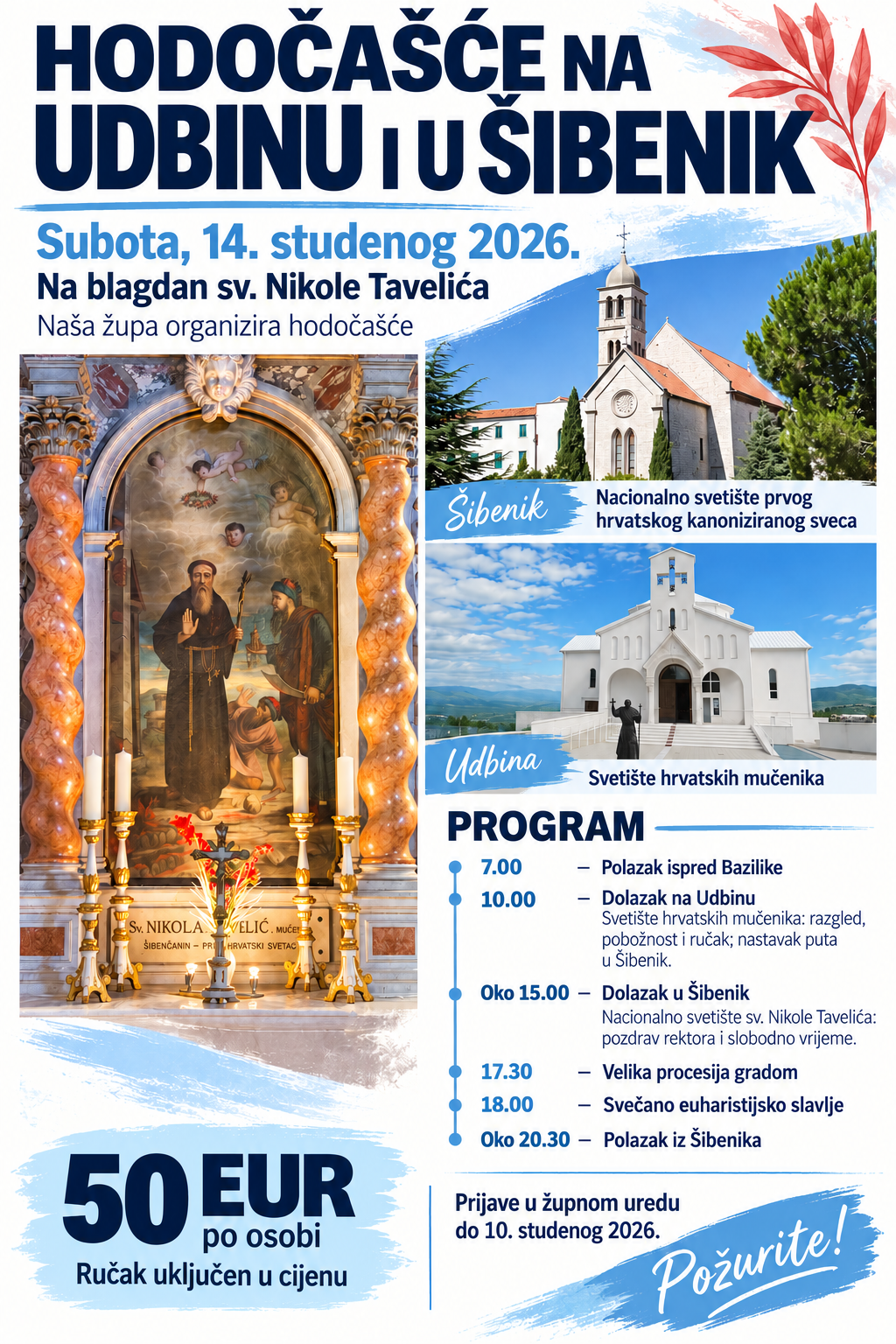 Hodočašće na Udbinu i u Šibenik